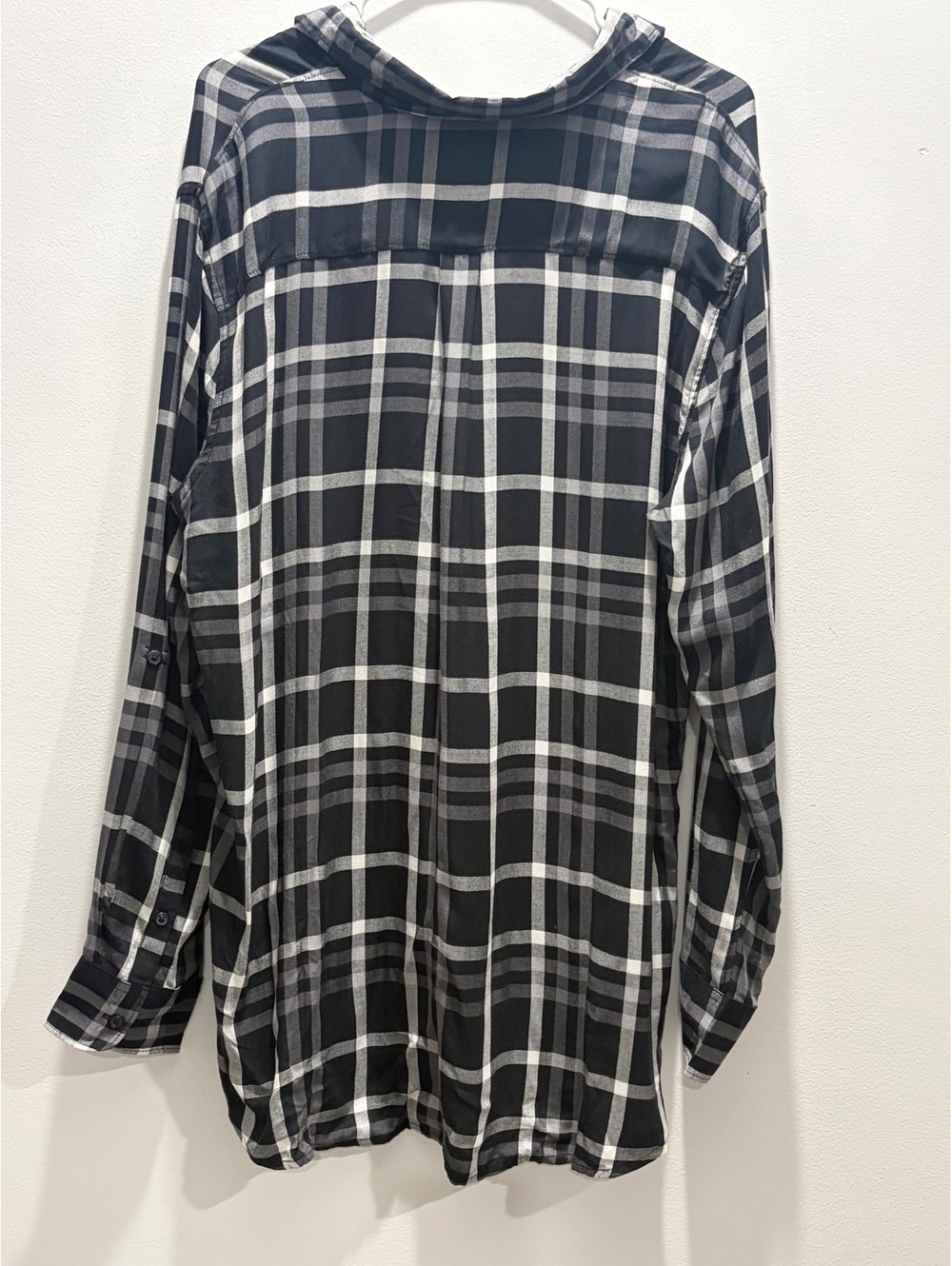 Woolrich Men's XXL Black & White Plaid Flannel Shirt Long Sleeve Button Up
